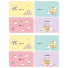 Pink Foot貓咪存摺 4種*2入組, 1套, 混色