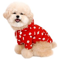 키니키니 반려동물 로고 바람막이, 레드, 1개