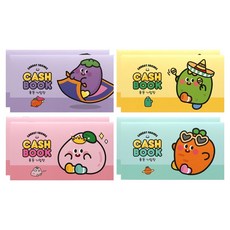 핑크풋 당근친구들 용돈기입장 4종 x 2p 세트, MINT, YELLOW, PINK, PURPLE, 1세트