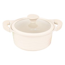 NewMaison 電磁爐陶瓷不沾雙耳鍋, 1個, 20cm, 象牙白