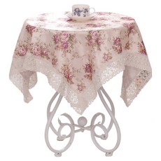 田園小碎花茶几餐桌巾, 紫色花朵, 1個, 110 x 110cm