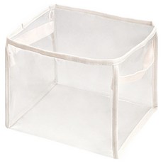 순잠 우리 집 정리요정 레고옷인형 다 담는 투명 수납백 네모, 화이트, 1개