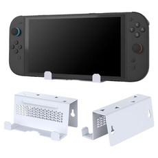 SPACE SHIELD 任天堂 Switch 2 相容遊戲機整理收納壁掛式打孔層架支架固定架, 1個, 單一商品, 白色