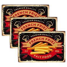 PDS홈데코 패스트푸드 수제 버거가게 벽장식 프레임리스 3p, A-7