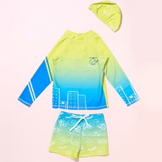KIDSCOMO 兒童螢光防曬泳衣上下身套裝