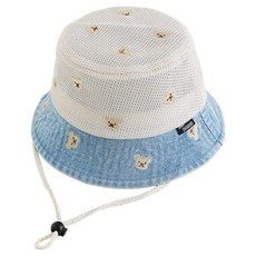 STARDOOR 兒童款小熊圖案網眼漁夫帽