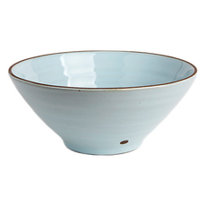 yido DOZAGI 陶瓷訓民麵碗 Soho, 1個, 天藍色 + 棕色