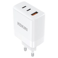 코끼리 GaN PD PPS 65W 3포트 멀티 초고속 충전기, 화이트, 1개