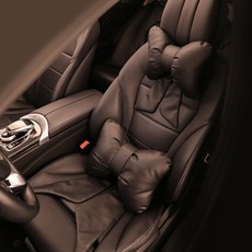 CRONICLE 車用蝴蝶結長尾高級腰枕 + 頸枕套組, 1套, 黑色