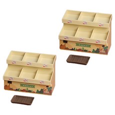 PDS Home Mart 6格陳列架 微型市場商店裝飾道具, 2個, 素色黃色