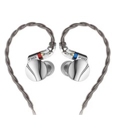 FIIO 飛傲 鋁鎂合金球頂振膜單動圈可換線耳機, 銀色, FD15