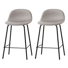 MH家居 皮革靠背吧台椅 70cm, 米色, 2個