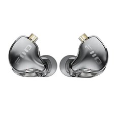 FIIO 飛傲 單動圈CIEM可換線耳機, 黑透色, JD10