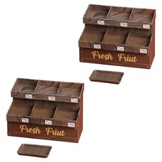 PDS Home Mart 6格陳列架 微型市場商店裝飾道具, 2個, 木紋棕色