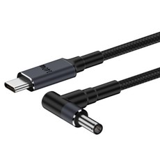 Kamera 佳美能 Type-C公轉DC公 PD誘騙線 140W 20V 7A 4530彎頭黑口 ASUS筆電適用 1.8m, 1條