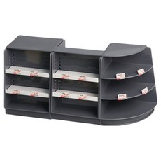 PDS Home 3種超市陳列架迷你模型套裝 商店市場道具 204x96x60mm, 灰色, 1套