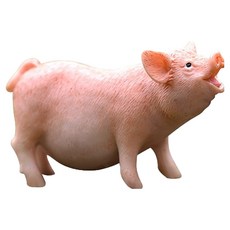 PDS家居裝飾 逼真豬模型公仔 微縮農場裝飾道具 張嘴豬 68x40x20mm, 1個, 混合色