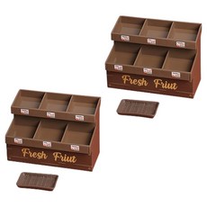 PDS Home Mart 6格陳列架 微型市場商店裝飾道具, 2個, 素色棕色