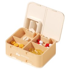 Rich Ssalbong 精美迷你每週藥盒 米色 8.5 x 6.36 x 3.4 cm, 1個