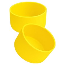 바른리빙 소음방지 텀블러 실리콘 커버 보호개, 노랑, 2개