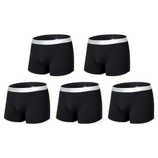 MIRROR PLAY 男性棉質彈性大尺碼金屬感腰帶黑色版四角內褲 5件組