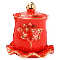KODACHIEF 收納盒 佛教裝飾品 10 x 9.2 cm, 紅蓮 中號, 1個