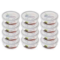 발룬피니 내열 강화유리 원형 밀폐용기, 12개, 950ml