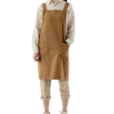 Artyhome 簡約口袋直筒圍裙, 1個, 黃棕色