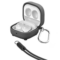 KMAX Galaxy 行李箱造型保護殼 + 登山扣 + 矽膠頸掛繩組, 沙色, Galaxy Buds FE / 2 Pro / 2 / Pro / Live