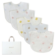 베이비앤아이 유아용 나염턱받이 5종 세트, 선택3(배미블루, 배미핑크, 아리, 뭉이, 바니), 1세트