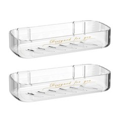 小麥購物 免打孔浴室置物架 C621 129g, 2個, 透明白