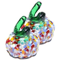 微笑可愛南瓜裝飾品紙鎮 彩虹圓點, 2個