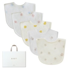 베이비앤아이 유아용 나염턱받이 5종 세트, 선택5(배미블루, 배미핑크, 아리, 바니베이지, 고미), 1세트