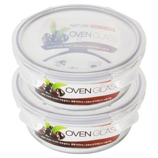 발룬피니 내열 강화유리 원형 밀폐용기, 2개, 950ml 2개, 950ml