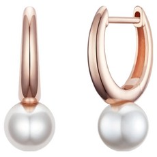 제이에스티나 여성용 베이직 페를리나 14K 진주 원터치 귀걸이 + 쇼핑백