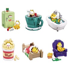 Prand 加菲貓 新的朋友們 積木玩具 6件組 M38-B1221, 1個, 綜合顏色