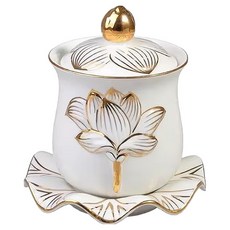 KODACHIEF 收納盒 佛教裝飾品 9 x 8 cm, 1個, 白蓮 小型