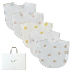 베이비앤아이 유아용 나염턱받이 5종 세트, 선택6(배미블루, 배미핑크, 아리, 바니베이지, 뭉이), 1세트