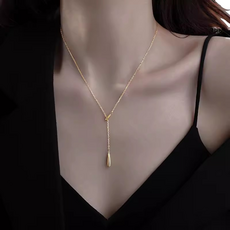 Cijak 水滴項鍊 不鏽鋼 鍍金 41~50cm, 1個