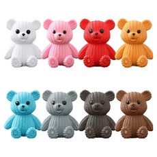 PDS家居裝飾 溫暖可愛外型彩色泰迪熊微型室內裝飾品 8件組 100 x 100 x 50 mm, 1套, 混合顏色