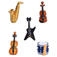 PDS家居裝飾 多款樂器微型模型 室內裝飾 裝飾道具組 西洋樂器5件組, 1套, 混色