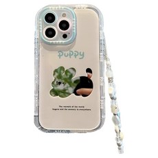 비비파이 강아지 미러 TPU 스트랩 휴대폰 케이스