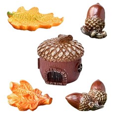 PDS家居裝飾 松鼠花園微縮模型 室內裝飾 裝飾小物 物件 5件組, 1套, 混合顏色