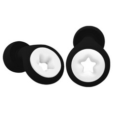 Luneon 簡潔防噪音星星造型睡眠耳塞 白色 + 黑色, 1套, 2入