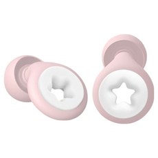Luneon 簡潔防噪音星星造型睡眠耳塞 白色 + 粉紅色, 1套, 2入