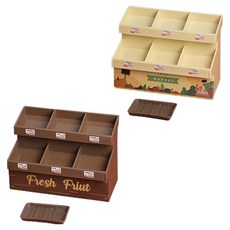 PDS Home Mart 6格展示架 微縮模型 市場 商店 裝飾 道具, 黃色, 2個