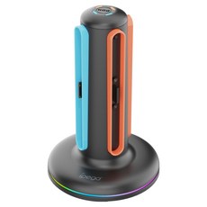 HOHOO 任天堂 Switch 2 充電座 充電支架 充電底座 Joy-Con底座充電器 Joy-Con充電器, 黑色, 1個, 單一商品