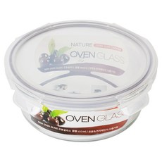 발룬피니 내열 강화유리 원형 밀폐용기, 1개, 400ml