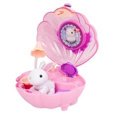 寶貝寵物手提盒美容屋 549 寵物公仔 + 可水洗畫筆, 1組, 夢幻兔子版 粉色