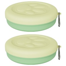 Aewani 寵物戶外用附蓋便攜式碗 L 14 x 4 cm, 2個, 雙色黃